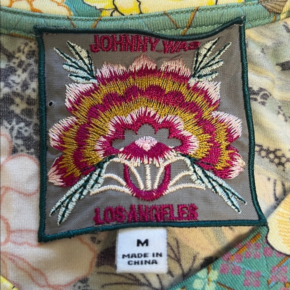 Johnny Was Millay Short Sleeve Crew Neck Tee Bamboo Sz Medium Floral Print - Picture 3 of 7